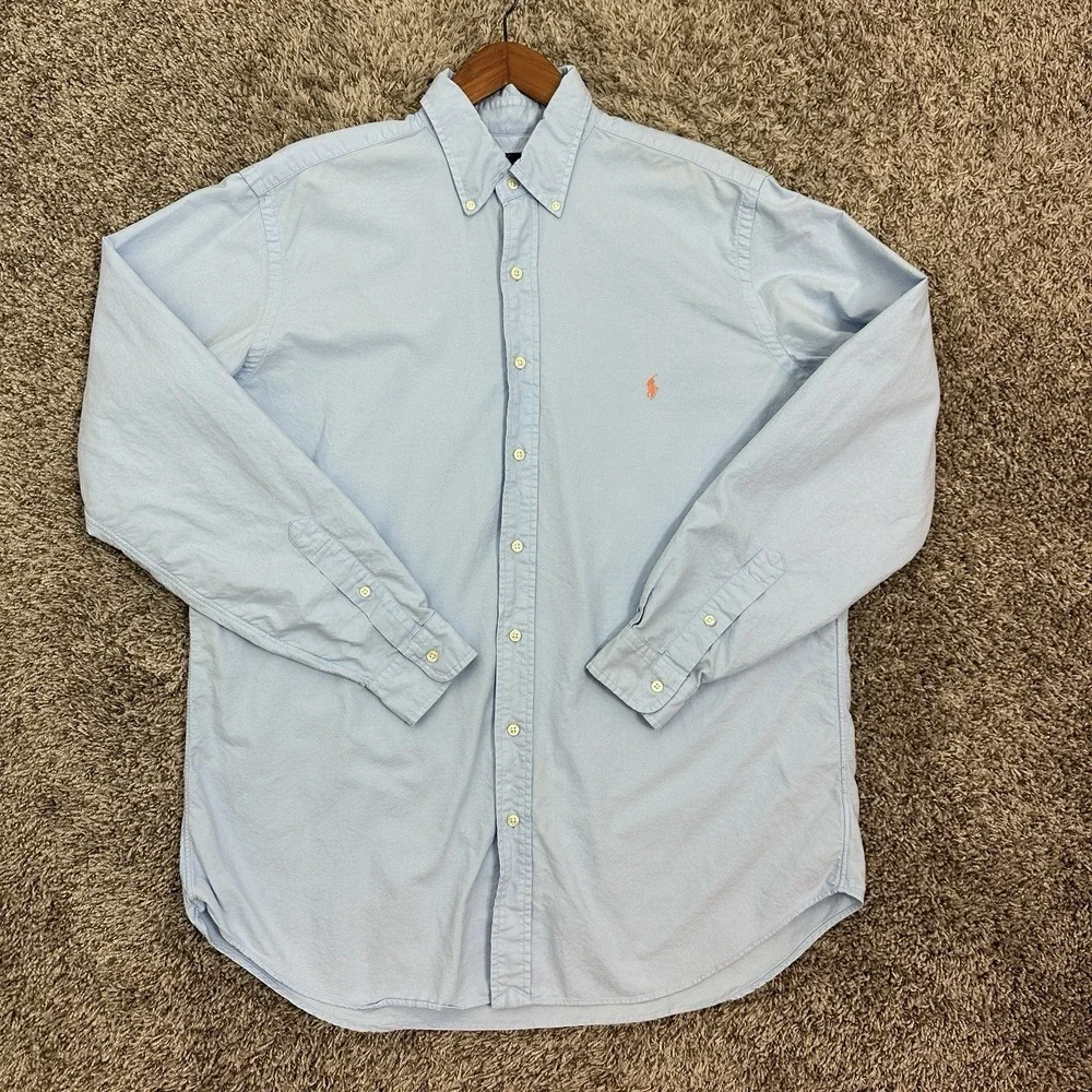 Polo Ralph Lauren Mens LT Large Tall Blue Oxford Button Down Shirt Preppy